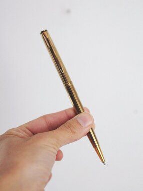 Vintage Parker Insignia Gold-Plated Ballpoint Pen 1990s Arrow Ribbed Elegant